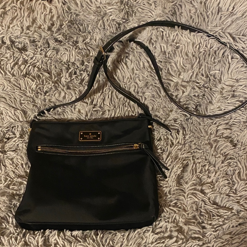 Kate Spade Black Crossbody Bag with Gold Accents
